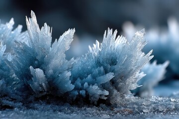 A frozen landscape design with layers of icy blue textures, frost crystals, and shimmering water surfaces. Ideal for winter-themed backdrops or seasonal borders.