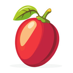 2D flat vector illustration of a Tamarillo in icon style, isolated on white background