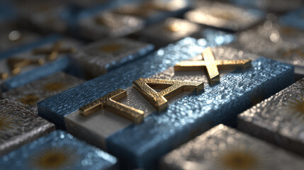 Argentina Taxes: 3D Blocks with Argentinian Flag, Economy Concept