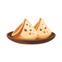 Qatayef, flat style 2D vector image, isolated on a white background