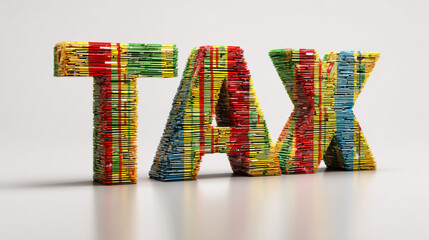 Abstract Tax: Colorful Building Blocks, Financial Deadline