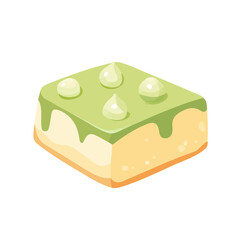 Mung Bean Cake, flat style 2D vector image, isolated on a white background