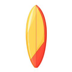Minimal flat vector of a Surfboard, 2D icon-style illustration on white background