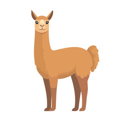 Naklejka premium Minimal flat vector of a Llama, 2D icon-style illustration on white background
