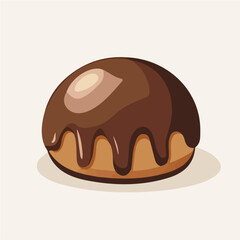 Praline, flat style 2D vector image, isolated on a white background