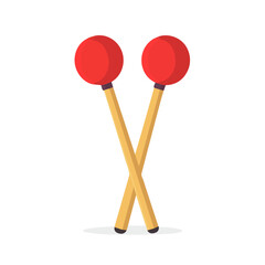 2D flat vector illustration of a Timpani Mallets in icon style, isolated on white background