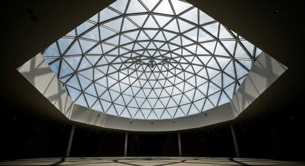 Interior view of a modern dome ceiling