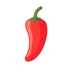 2D flat vector illustration of a Pepper in icon style, isolated on white background