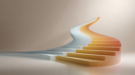 Naklejka premium Curved staircase to success