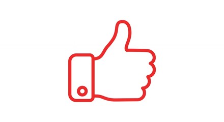 Red thumbs up icon