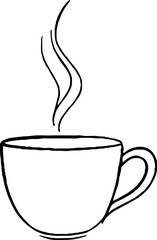 Minimalist line art coffee mug design for aesthetic decor or tattoos