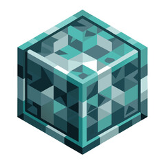 Obraz premium Abstract geometric cube design teal shades pattern background abstract geometric
