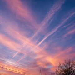 Cotton candy sky with pink and orange streaks at dawn