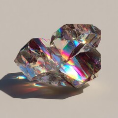 Crystal monster reflecting light and refracting rainbows
