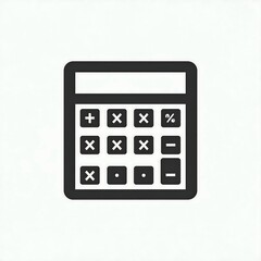 Simple black outline calculator icon