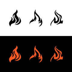 Fire flame flat blaze abstract graphic design isolated vector