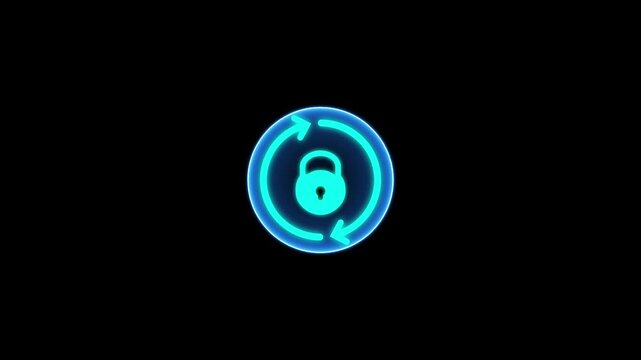 Round lock reload icon, simple secure key protection. Cyber security, network protection and digital data with lock symbol digital concept. - Powered by Adobe
