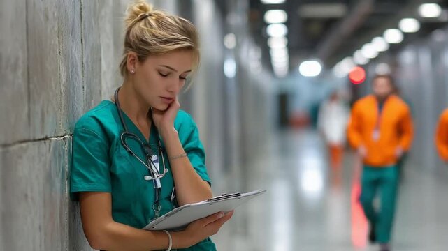 Analytics lab with screens and low ambient mood suggests workplace burnout and decision fatigue great for organizational psychology Video 4K UHD 60fps