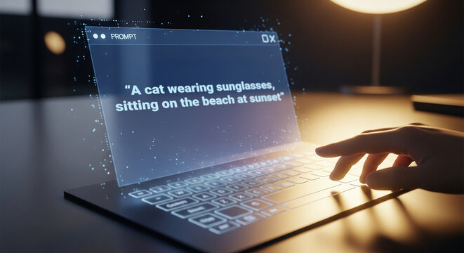 Text prompt: Cat on beach at sunset