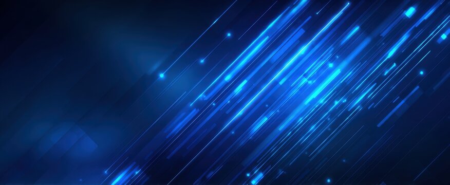 Abstract digital art with glowing blue lines