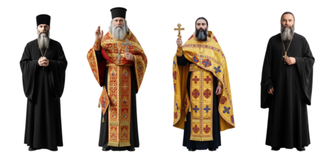 Four Orthodox Priests in Vestments