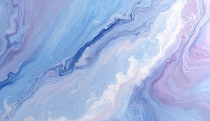 Fototapeta premium Abstract fluid art, flowing hues of light blue, lavender, and white