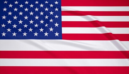 Naklejka premium United States national flag with thirteen alternating red and white horizontal stripes and blue canton containing fifty white stars in staggered rows, symbolizing original colonies, fifty states, unit