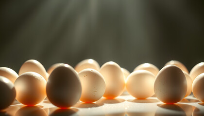 Organic eggs collection - Ready to use Premium PNG Cutout Isolated image. White tone
