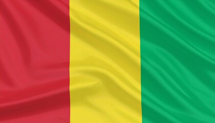 Obraz premium Mali national flag with three equal vertical stripes—green, yellow, and red—symbolizing land fertility, purity, mineral wealth, and the blood shed for independence and Pan-African unity.