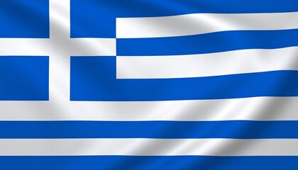 Greece national flag with nine alternating horizontal blue and white stripes and blue canton bearing white cross, symbolizing Orthodox Christianity, freedom, and national heritage.