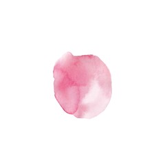 Pink watercolor splashes on a white background. An element of design, a spot of paint in an abstract shape