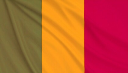 Obraz premium Mali national flag with three equal vertical stripes—green, yellow, and red—symbolizing land fertility, purity, mineral wealth, and the blood shed for independence.