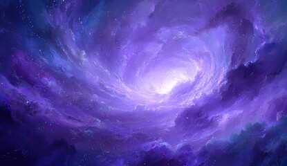 Cosmic vortex of swirling violet nebula