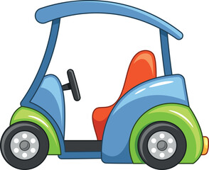 Golf cart electric vehicle vector illustration