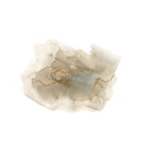 Splashes of green watercolor on a white background. The design element is an abstract paint spot