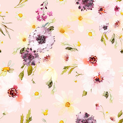 Watercolor Floral Seamless Pattern