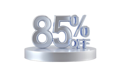 85% Off Sale 3D Render of Silver Discount Sign on Pedestal