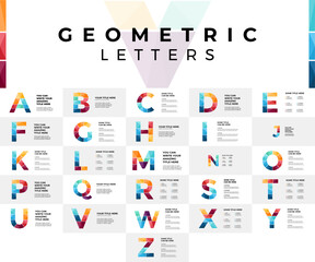 Colorful geometric alphabet letters featuring vibrant patterns. Perfect for modern design projects, typography artworks, and creative branding showcasing bold and innovative style.