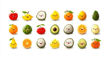 Cheerful Cartoon Fruit Characters: A Playful Collection