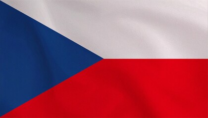 National flag of Czech Republic with white (top) and red (bottom) horizontal bands, and blue isosceles triangle extending from hoist side, symbolizing Slavic heritage and unity.