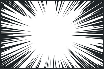 Fototapeta premium Manga anime action lines frame