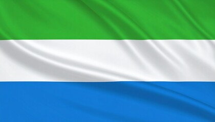 Obraz premium Sierra Leone’s green-white-blue flag—symbolizing agriculture, justice, and coastal heritage.