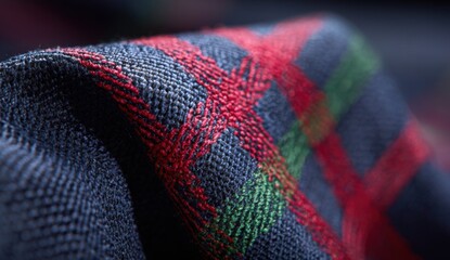 Close-up of a textured plaid fabric (1)