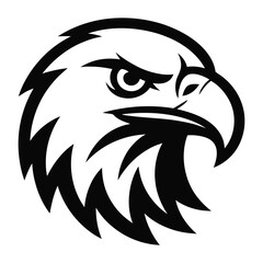 Bold black silhouette of an eagle s fierce head with intense eyes and sharp beak