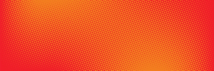 Dots halftone orange color pattern gradient texture with technology digital background. Dots pop art comics with summer background. vector ilustration