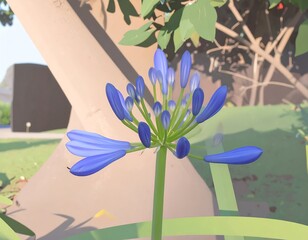 Close-up of a vibrant blue flower