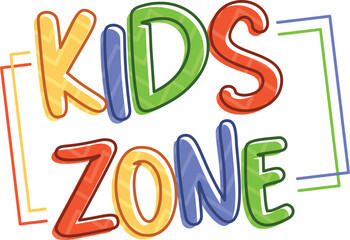 Kids zone emblem vector illustration