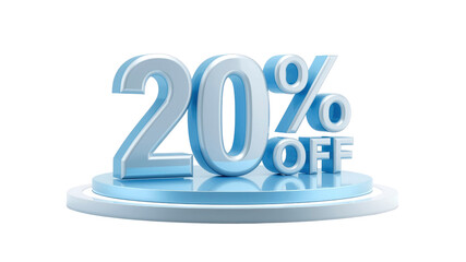 20% Off Sale 3D Render of Discount Promotion