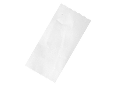 Cash receipt paper isolated on background with clipping path.  blank purchase bill invoice or supermarket shopping retail receipt. payment paper. Plain white rectangular piece of paper with jagged.