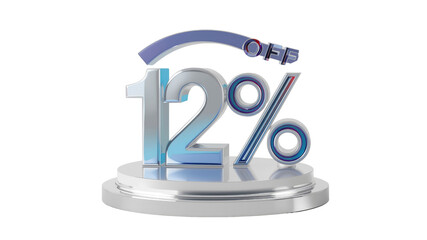 12% Off Sale 3D Render of Discount Offer